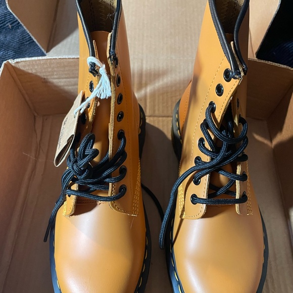 Dr. Martens Orange Combat Boots - Picture 2 of 11